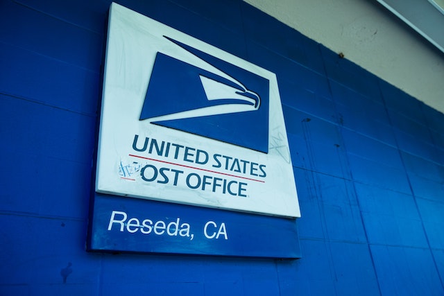 Logo of a USPS California post office