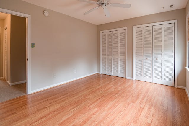 empty room with two closets
